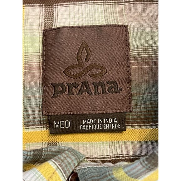 PrAna Shirt Mens Medium Short Sleeve Button Up Outdoor Hiking - Picture 6 of 6